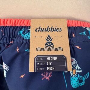 Chubbies Men's The Triton Of The Sea Swim Trunks Size M 5.5 Inseam Pockets